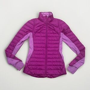 Lululemon Fluff Off‎ Jacket Ultra Violet Pink Sz 4 Athletic Running Down Puffer
